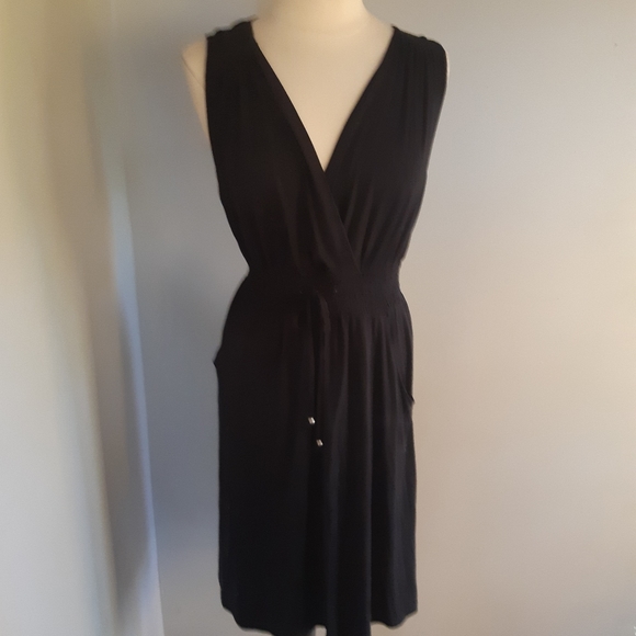Denver Hayes Women's Size Medium Black Dress Sleeveless Crepe Tie - Picture 2 of 11